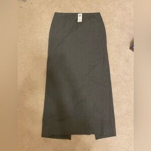 Abercrombie Mid Rise Pencil Skirt Maxi, Gray Pinstripe NWT